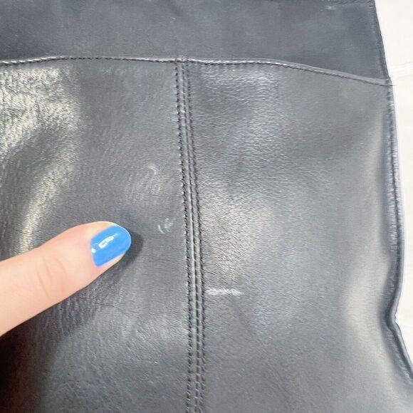 Vintage Fossil Black Leather Shoulder Bag Grunge Punk Rockstar Girlfriend - Picture 8 of 11